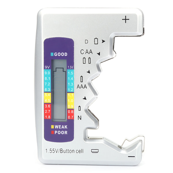 Digital Batteritest Batterikapacitet Detektor Checker Måleværktøj 90 x 60 mm