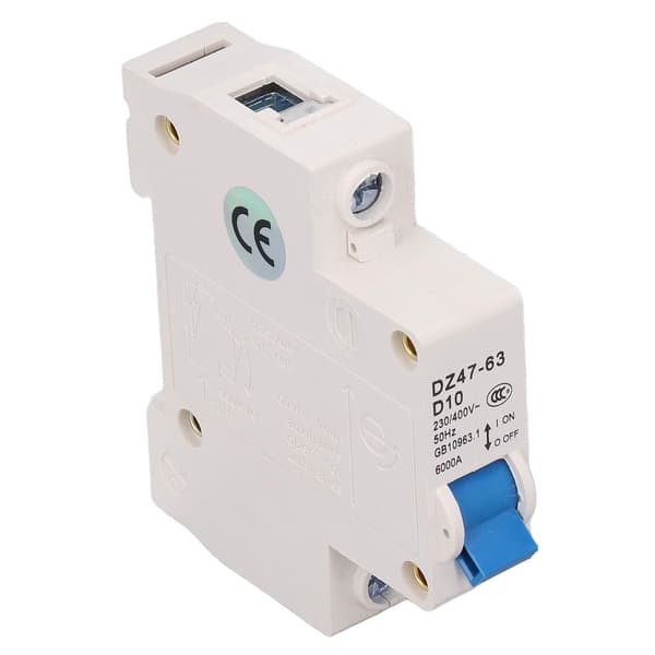 Mini effektbryter 1P 230V 400V Din Rail 10A 6000 Brytekapasitet Effektbryter
