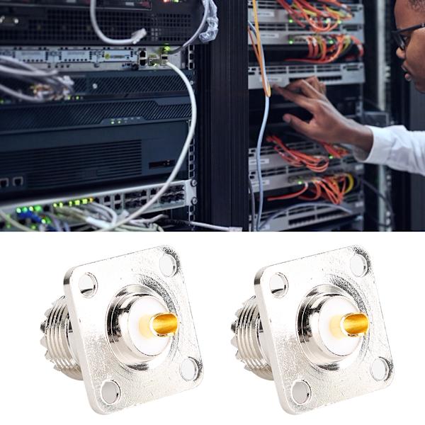 2 UHF naarisoitinta SO239 Messinki 4-reikäinen 50 ohmin adapteriliitin Adapterimuunnin