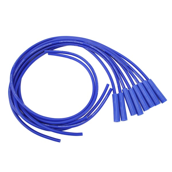 【NX】8.5mm 180 Degree Spark Plug Wire Set with Dustproof Cap, Replacement Compatible with Chevy 8-Cylinder Models, Blue