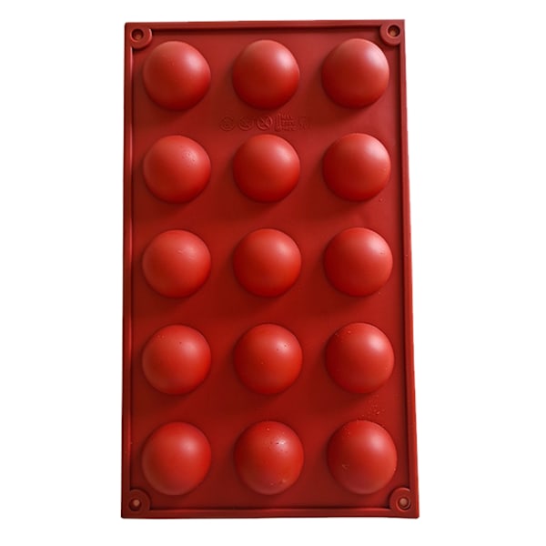 Halvkugleform 15 Huller Silikon Halvcirkel Bageform til Kage Chokolademousse
