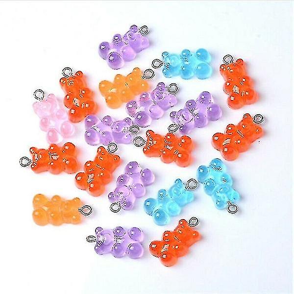 50 Stk Resin Candy Color Gummy Bear Pendant smykker til smykkefremstilling