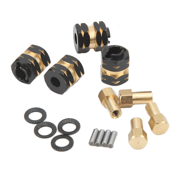 4 ST RC Hjulnav Hex-forlengningsadapter Messing for Axial SCX24 AXI90081 AXI00001 1/24