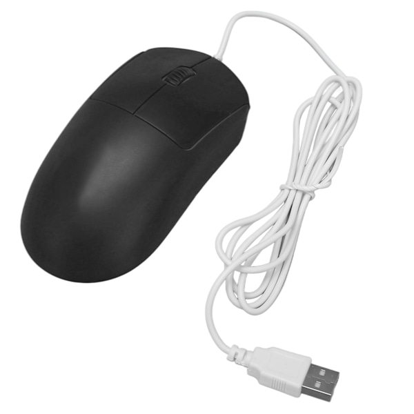 Ledningsbasert mus Optisk 1200DPI USB-port Ergonomisk design Plug and Play-datamus for bærbare datamaskiner Stasjonær PC Svart
