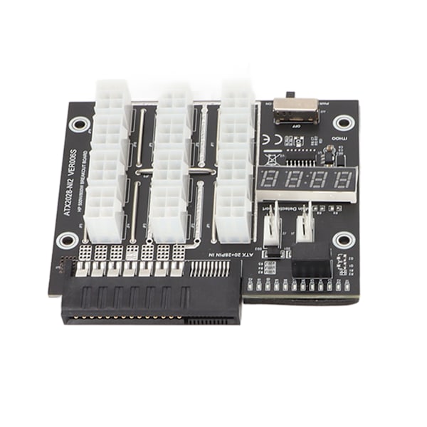 Mining GPU Breakout Board 12 Port 6Pin LED Spenningsvisning 2200Watt 12V Strømforsyningsmodul 800W PSU Breakout Board for HP GPU