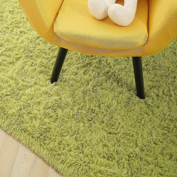 Knfe Soft Fluffy Area Tæpper til Soveværelse Børneværelse Plys Shaggy Nursery Tæppe Furry Throw Gulvtæpper til drenge Gi Green Grass 4 * 5.2 Feet