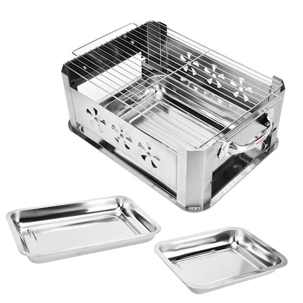 Grill Paksuuntunut Ruostumaton Teräs Grilli Kala Uuni Hiili Alkoholi Grill Suorakulmainen Grill Kala Teeline Ilmastoitu Vedä Kahva
