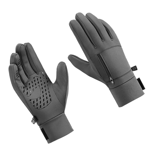 Varm Handsker Polyester Vindtætte Split Finger Touch Screen Vinterhandsker til Løb Vandreture Grå