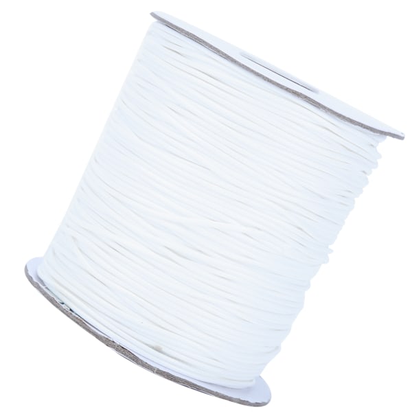 Pyöreä vahattu lanka, ympäristöystävällinen, nahan ompeluun, käsinkudontaan, kaulakoruihin (Valkoinen)