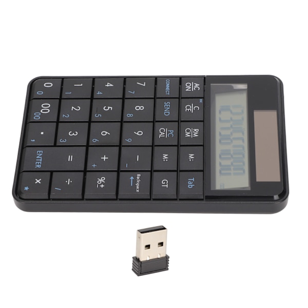 Kalkulator numerisk tastatur Kalkulator Funksjon 29 taster 2,4 GHz trådløs USB Plug and Play Ergonomisk design Trådløs numerisk pad