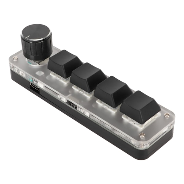 USB Mini 4-Tastatur med Knott Blå Bryter RGB Bakgrunnsbelysning Dobbel Modus Tilkobling DIY Programmerbar Makro Mekanisk Tastatur
