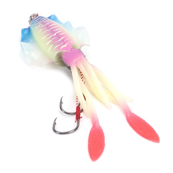 Fiske Bläckfisk Lure Bläckfisk UV Lysande Squid Jigs med Krok Fiske Wobbler Bete Mjuk Lure Rosa Blå