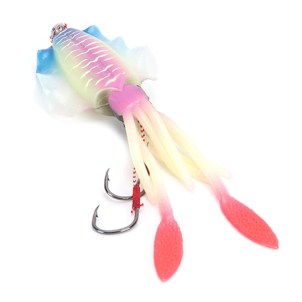 Fiske Bleksprut Lure Bleksprut UV Lysende Squid Jigs med Krok Fiske Wobbler Agn Myk Lure Rosa Blå