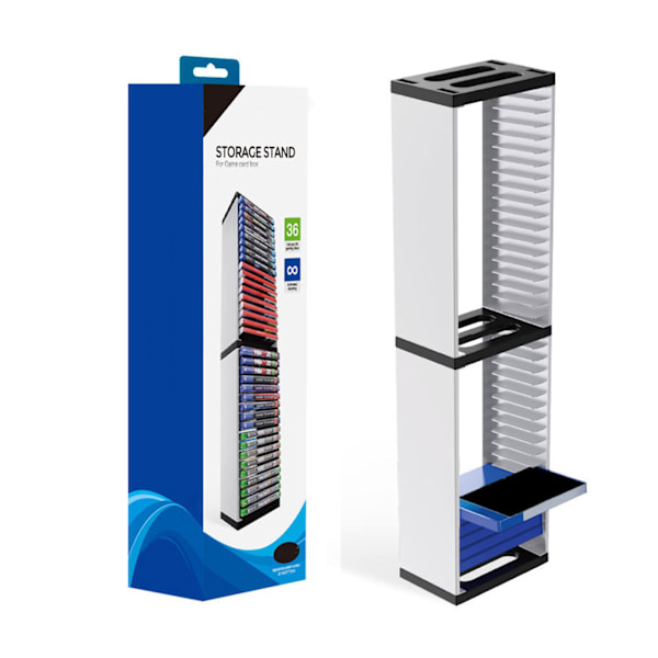 Double Video Game Storage Tower Durable Store 36 Game Discs Lagringshållare Hylla för PS5