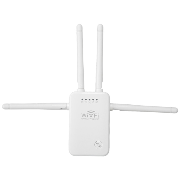 WiFi-forlænger 4 antenner 3 tilstande Plug and Play WiFi-signalforstærker til hotellejlighed hjem 100‑240V EU-stik