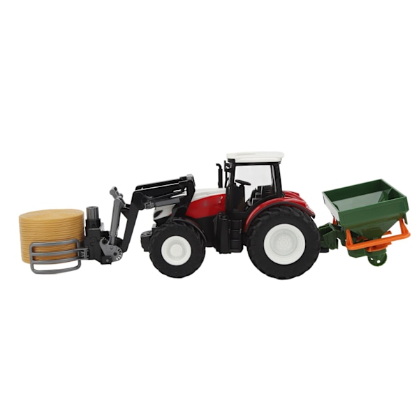 3 i 1 RC-traktor 3,7V 500mAh 2,4 Ghz 1:24 Anti-interferens RC gårdstraktorleksak för barn över 3 Röd