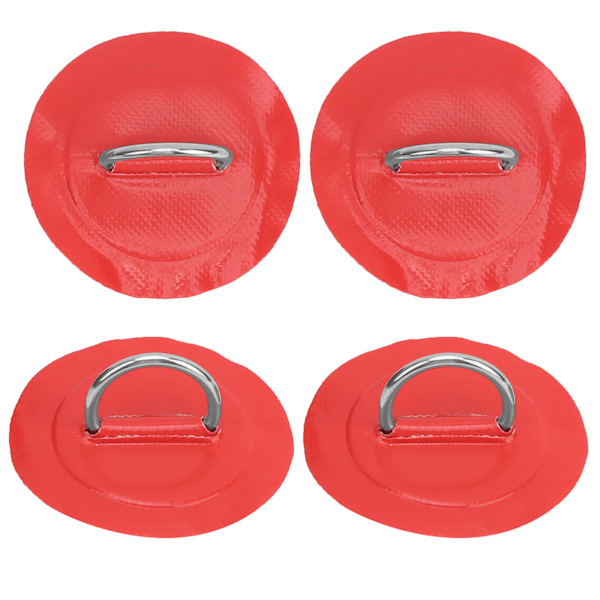 4 stk oppustelig bådkajak DRing Pad Patch Marin fast spænde med elastisk bungee-line (rød patch)