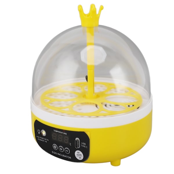 Mini ägginkubator för hemmet Automatisk temperatur fuktighetskontroll 4 ägg Ljusfjäderfä kläckningsmaskin för kycklingar Ankor Duvor Manuell svarvning