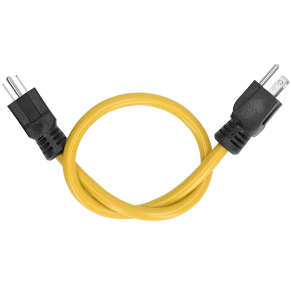 Virtajohdon jatkojohto 12AWG PVC-kumipäällysteinen messinkijohdin 5 15P - 5 15P jatkojohto US-pistoke AC125V 15A Keltainen 64cm/25.2in