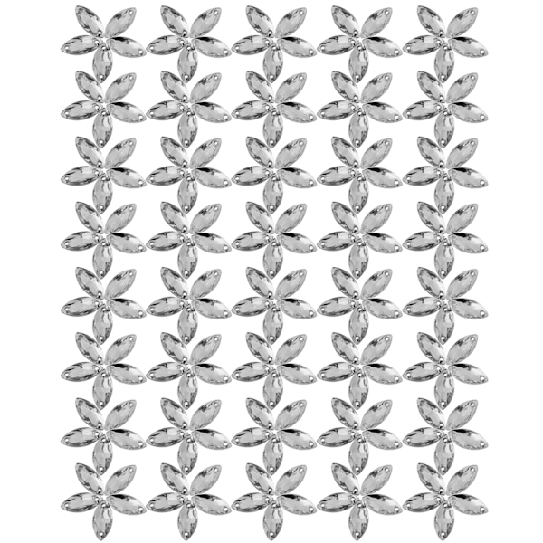 200 st/förpackning Flatback Akryl Resin sömnad Glänsande kristall med hål hantverkstillbehör (#4)