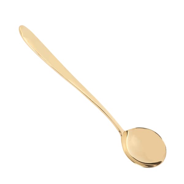 Serveringsske Messing Polerede Glatte Kanter Elegant Stil Kompakt Bærbar Rund Suppeske til Middag Cafeer Spejltype