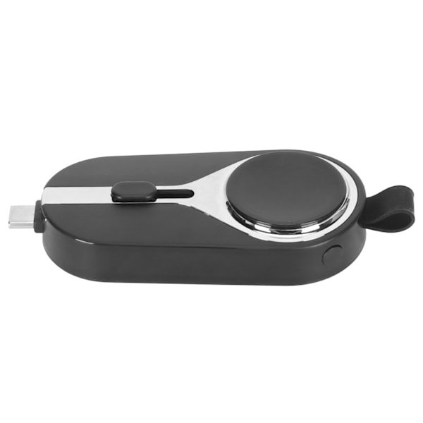 Mini Bærbar Nødstrømbank 2 i 1 2000mAh Mini Nøkkelring Bærbar Strømbank med Nøkkelring for IOS Watch Telefon Svart