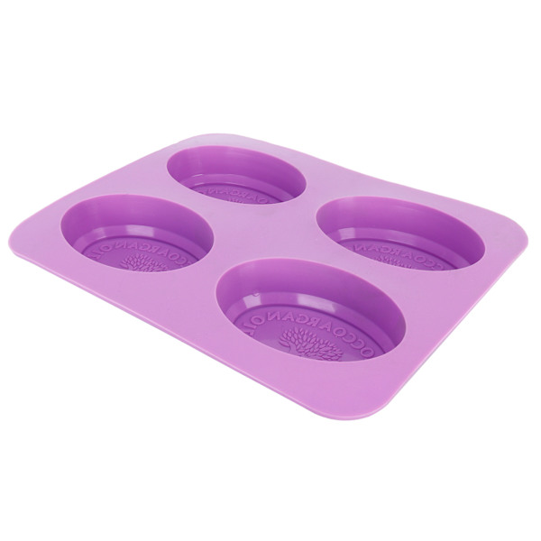 4Gird silikon kakform Oval aromljus Handgjord tvålform för DIY-bakverktyg