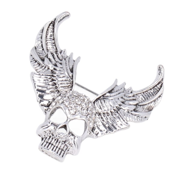 Drill Skull Brosch Glittrande Kristaller Mode Personlighet Brosch Tillbehör för kostymrock Gammal Silver