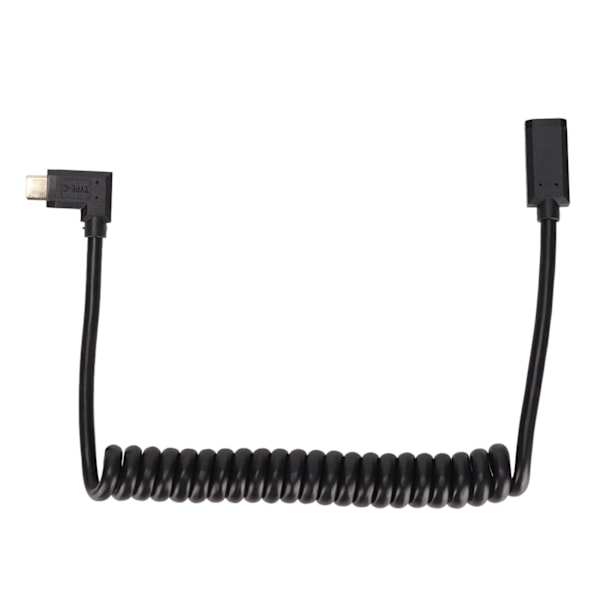 USB C -kaapeli USB C naar USB C uros 4K 60Hz 3A Nopea lataus 10Gbps 1,2m kierrejousi USB C virtakaapeli naaras pää uros sivutaivutus
