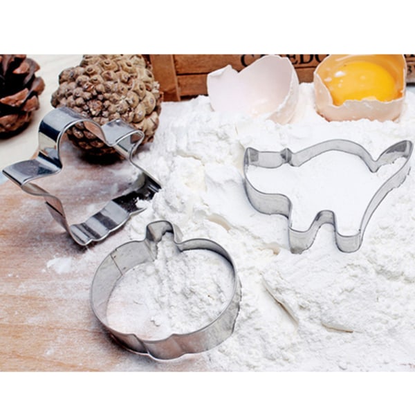 Halloween Cutter Formar Rostfritt stål Cutters Cat Pumpa Ghost Shaped Cutters Set