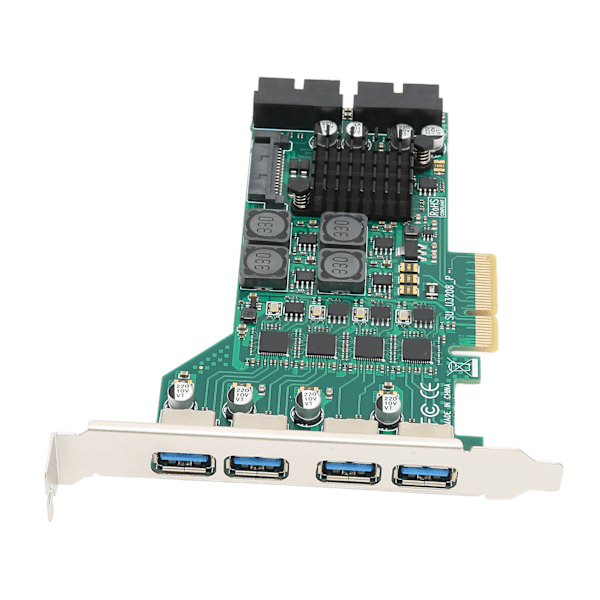 PCIE till USB 3.0 expansionskort oberoende 4 kanaler 5Gbps USB3.0 3A strömförsörjning PCI Express USB 3.0-kort för Windows