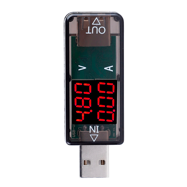 USB Färg LCD Voltmeter Amperemeter Strömmätare Multimeter Laddare USB Tester (svart)
