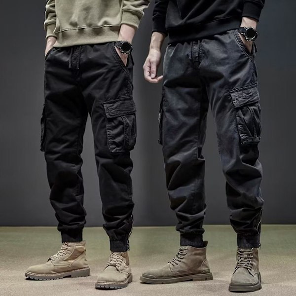 Miesten Vintage Cargo Jogging-housut XL mustat