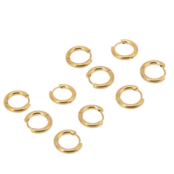 10 st Hoop Örhängen Golden Simple Wire Diameter 2,5 mm Innerdiameter 10 mm Örhängen Tillbehör