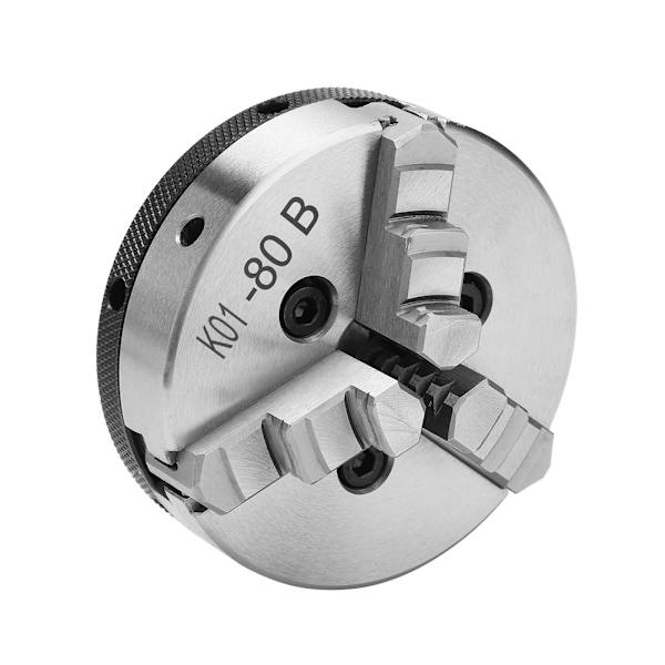 SANOU K01-80B 3-käft manuell självcentrerande svarvchuck 80 mm diameter