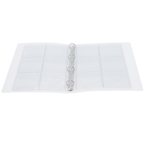 Gennemsigtig mappe Photo Organizer Badge Opbevaringsbog Perforeret ringbindersmappe 6 sider (Shell 6 huller indvendig side)