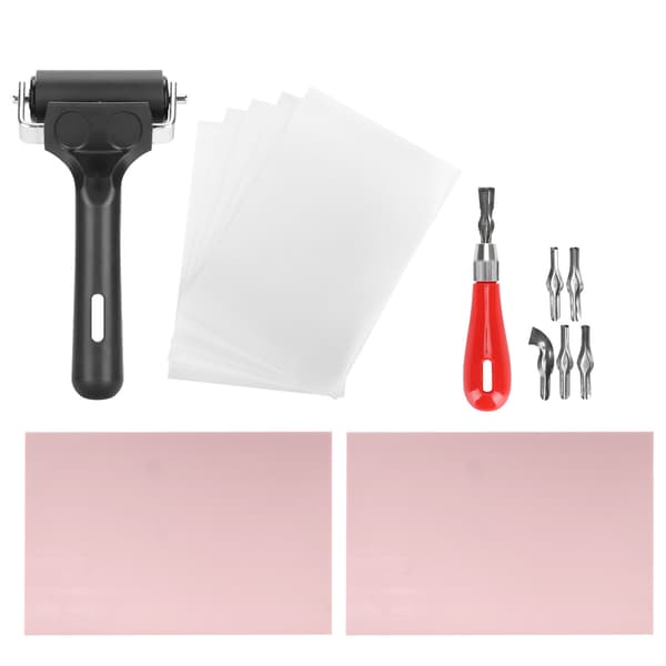 Gummi Carving Kit Block Stämpel Making Set Printmaking Printing Art Craft with Cutter Tools