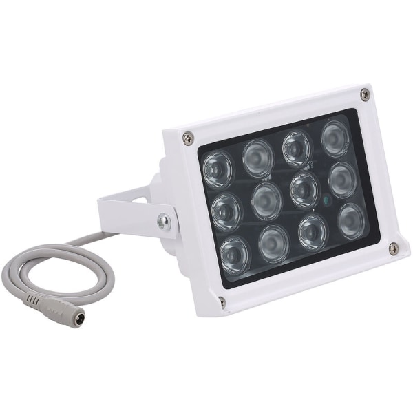 12W CCTV Camera Fill Light IP65 utomhus vattentät svart/vit panel, (vit)