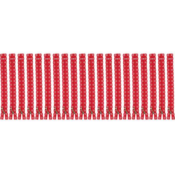 20 st 20 cm DIY Nylon Spets Dragkedjor Spiral Blomma Dragkedja för Sömnad Bröllopsklänning Hantverk Röd