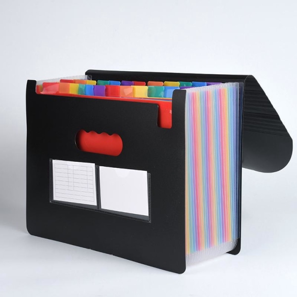 24 Rainbow Grids Orgeltaske A4 Papir Folder Udvidelig opbevaringstaske
