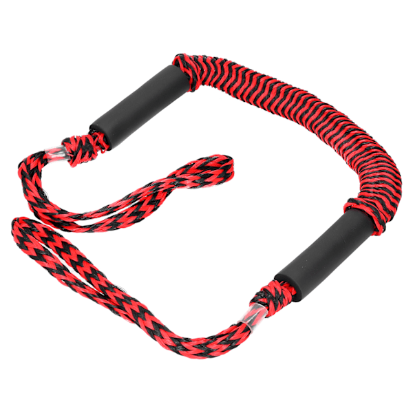 Båds Bungee Dock Lines Elastisk Kajrep PE Strækbar Fortøjning Marin Bungee Rope Røde og Sorte Krøller