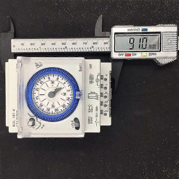 Analog mekanisk timer 110v-220v 24 timer dagligt programmerbar 15 min indstilling tidsafbryder relæ valkoinen