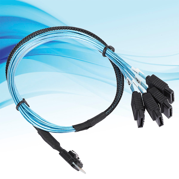 12 Gbps Forbindelseskabel MINI SAS 38p SFF-8654 til 4 x Sata Server Dataoverførselskabel