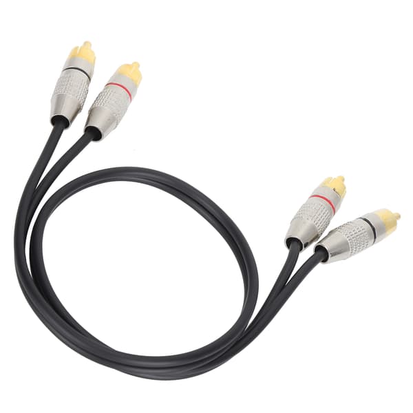 【NX】Lydkabel 2RCA han til 2RCA han lydkabel med aluminiumslegeringsstik til Xbox 360 Sort 1m / 3.3ft