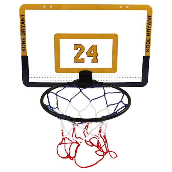 Foldbar Basketballkurv Sæt med Hængekrog Boldpumpe Børne Basketballmål Legetøj Spil Gul