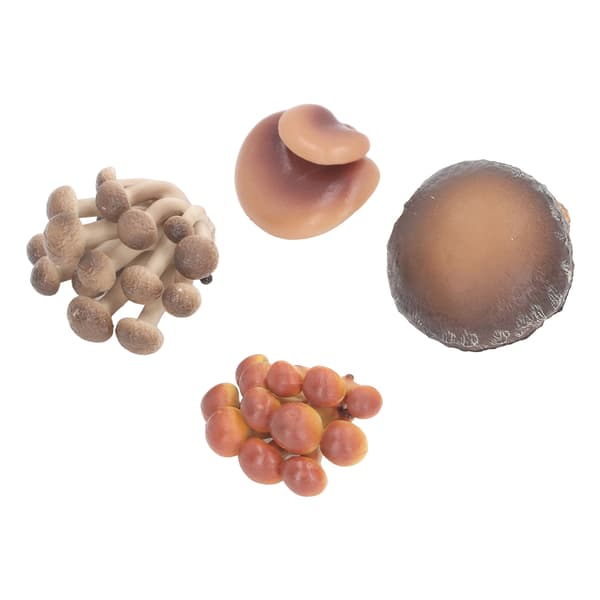 4-pack Miniatyr Svampmodell Set Hög Simulation Svampfigurer Dekoration för Utbildning Typ 1