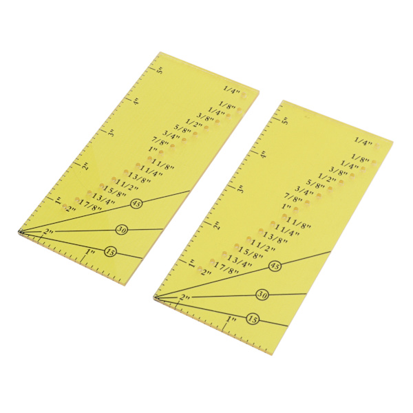 2 set sömguidelinjal Stark magnetisk rostfritt stål Transparent Akryl Gul linjal Positioneringsmagnet sömguide