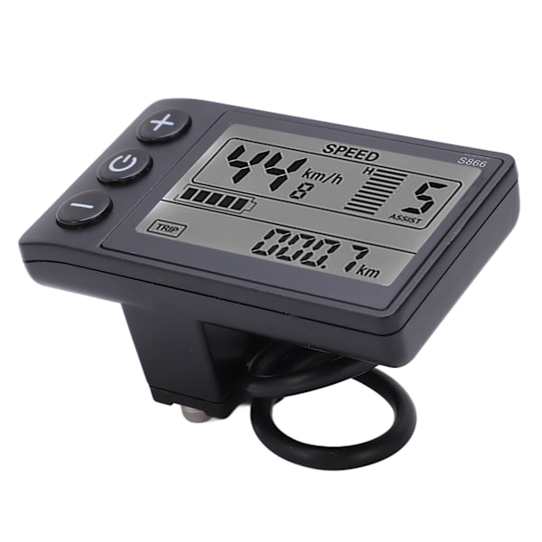 Sähköpyörä S866 LCD-näyttö Mittari 24V 36V 48V Ohjauspaneeli vedenpitävällä liittimellä
