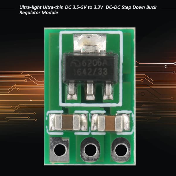 Ultralett Ultratynn DC 3,5-5V til 3,3V DC-DC Step Down Buck Regulator Modul