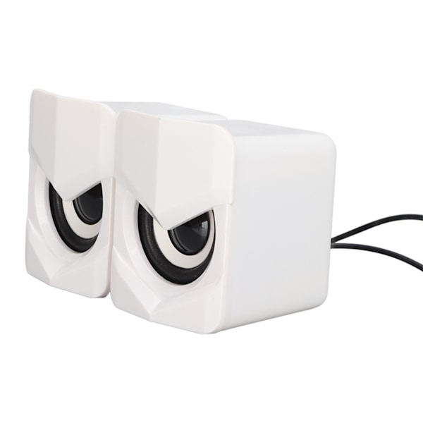 Desktop-högtalare USB-driven tung subwoofer Desktop-mini-LED-högtalare för PalyStation4 hemdator LaptopWhite